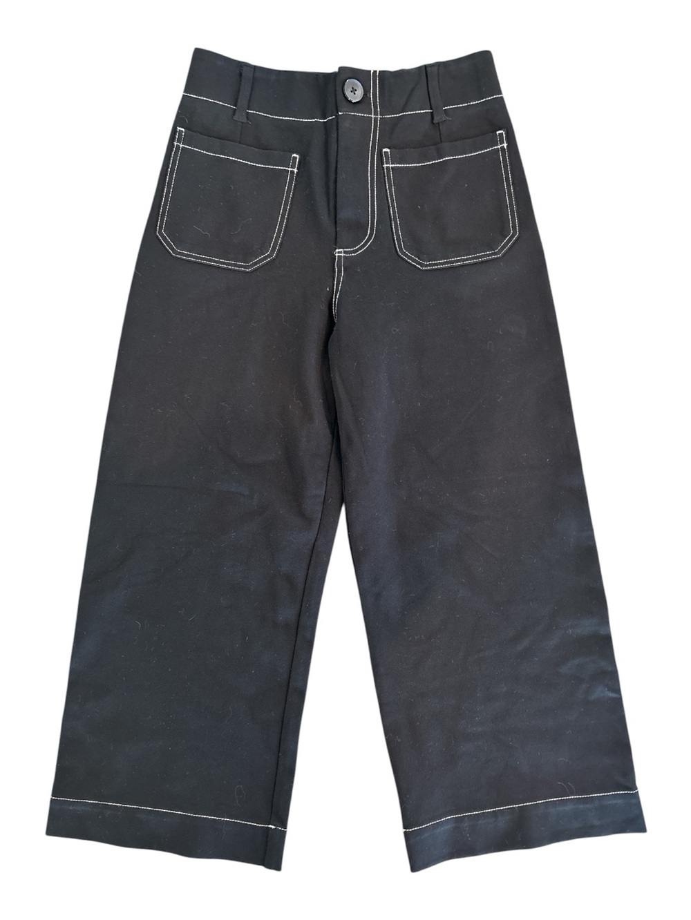 Jones New York Black Pants with White Stitching - Cropped